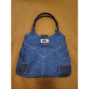 G by Guess Y2K Vintage Bronze Emblem Everyday Multi Pocket Unique Tote Bag GUC